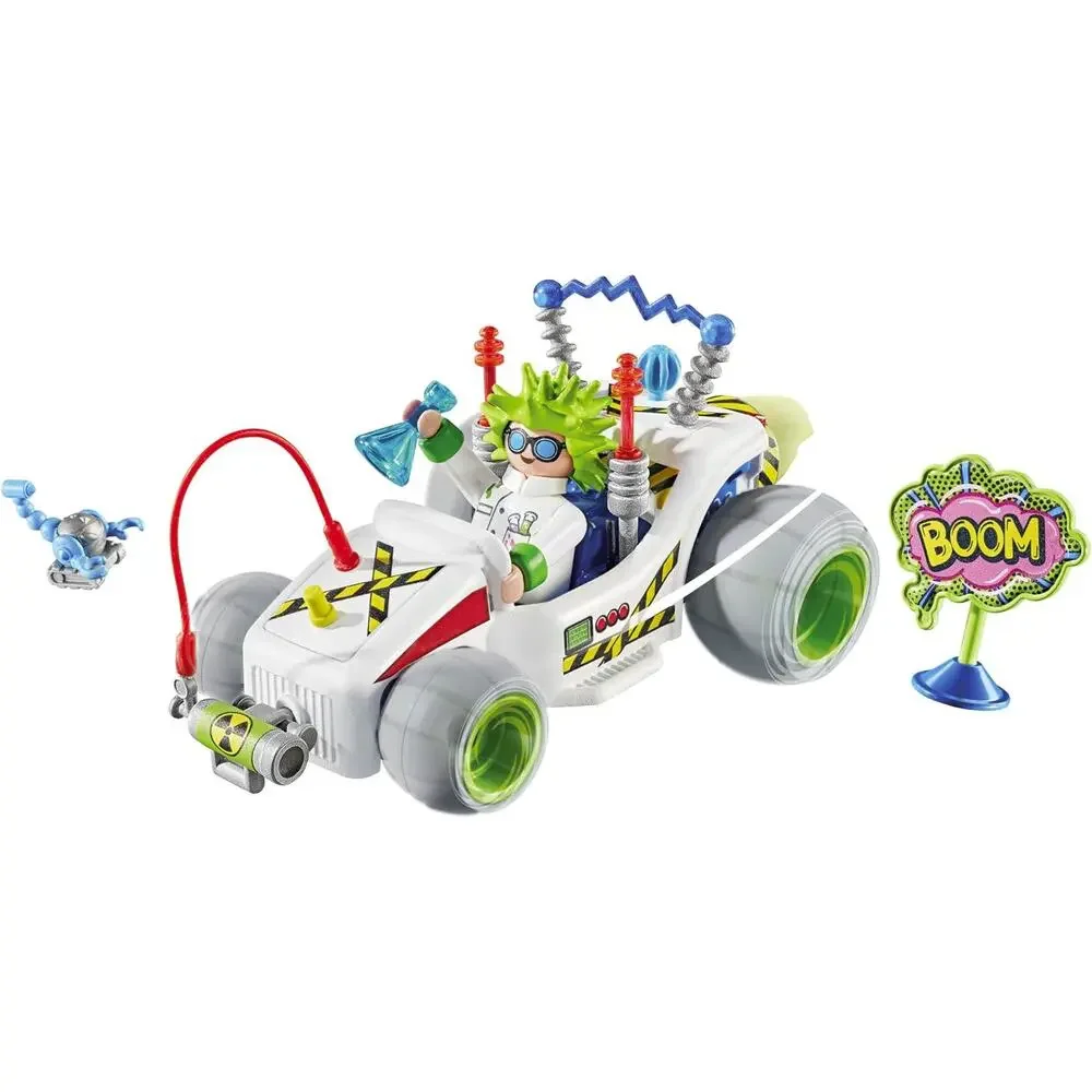 NIB Playmobil Funstars Racing Professor Set 71633 40pc Pullback Go-Kart